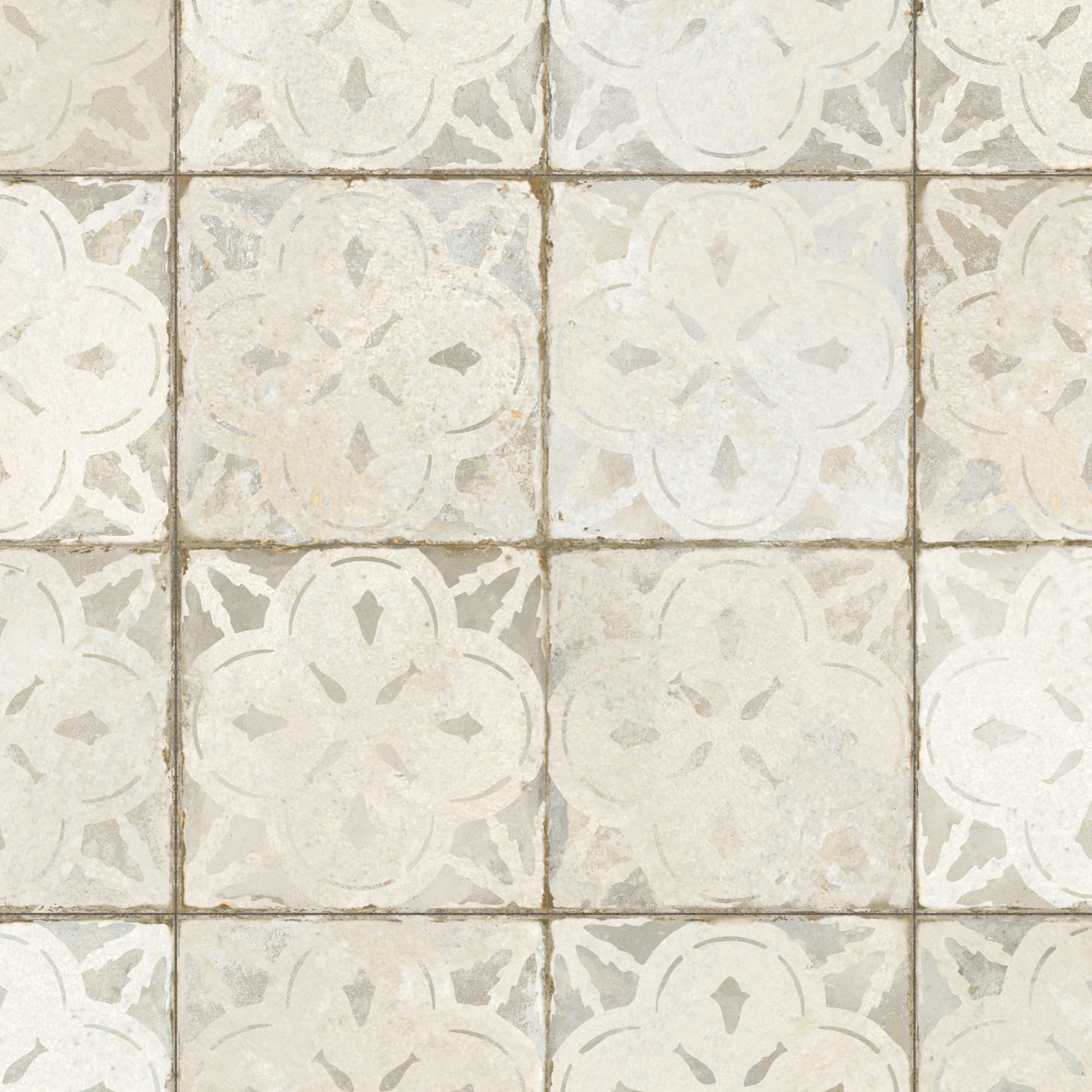 Carrelage Vintage effet Carreau ciment Blanc 45x45x0,95 cm Calenza - Sol et mur intérieur Peronda