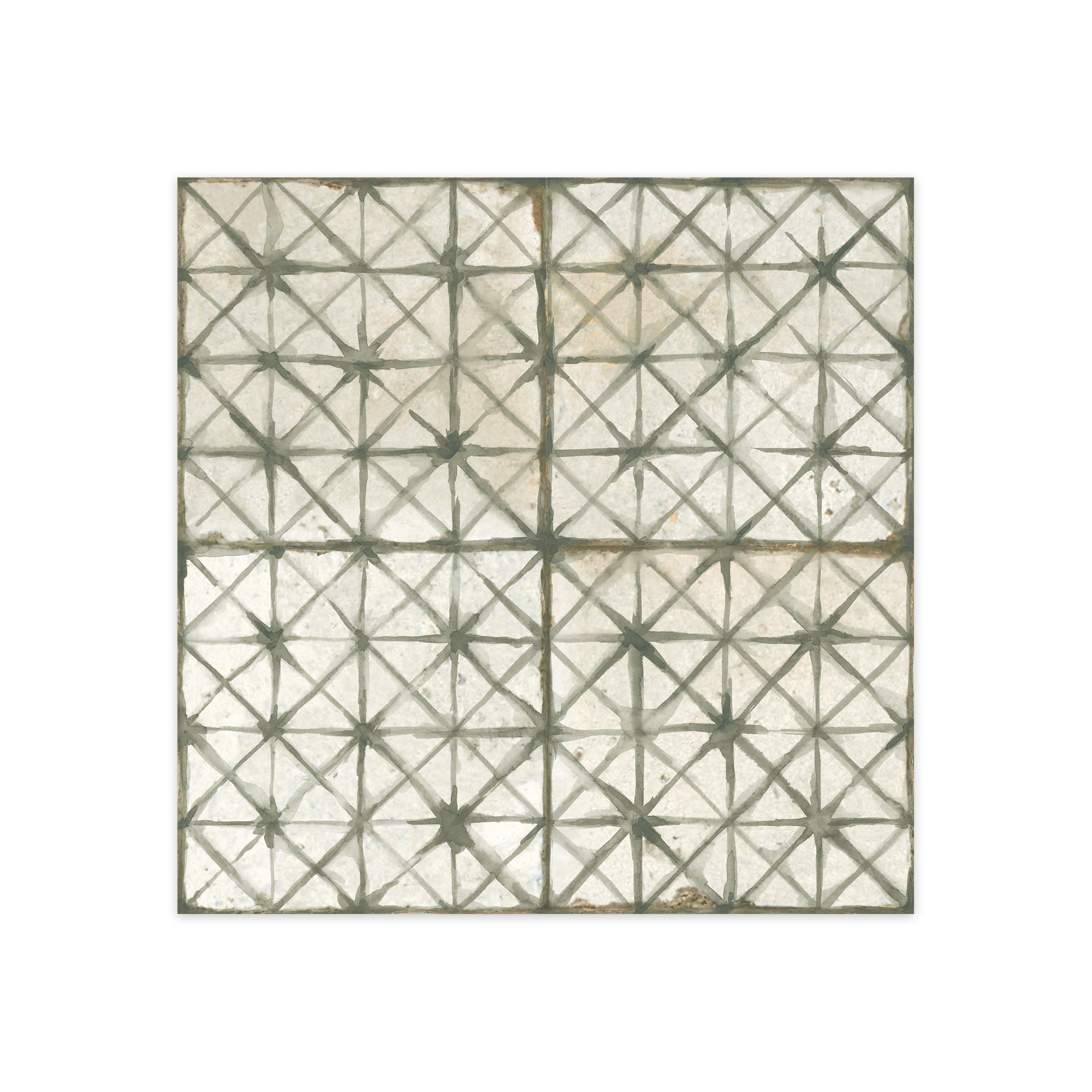 Carrelage Vintage effet Carreau ciment Vert 45x45x0,95 cm Byblos - Sol et mur intérieur Peronda
