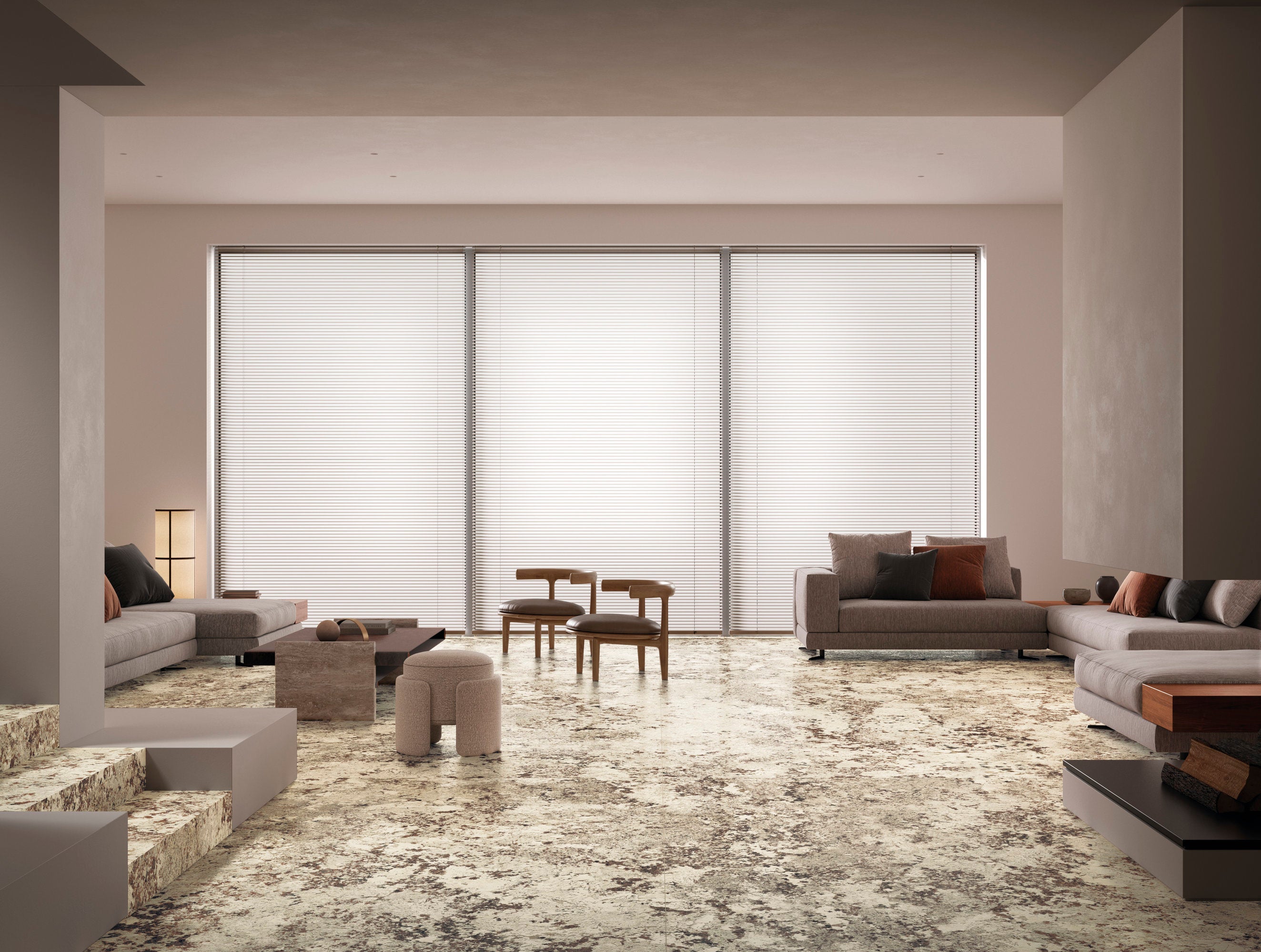 Marmi Maxfine Alaska White living room