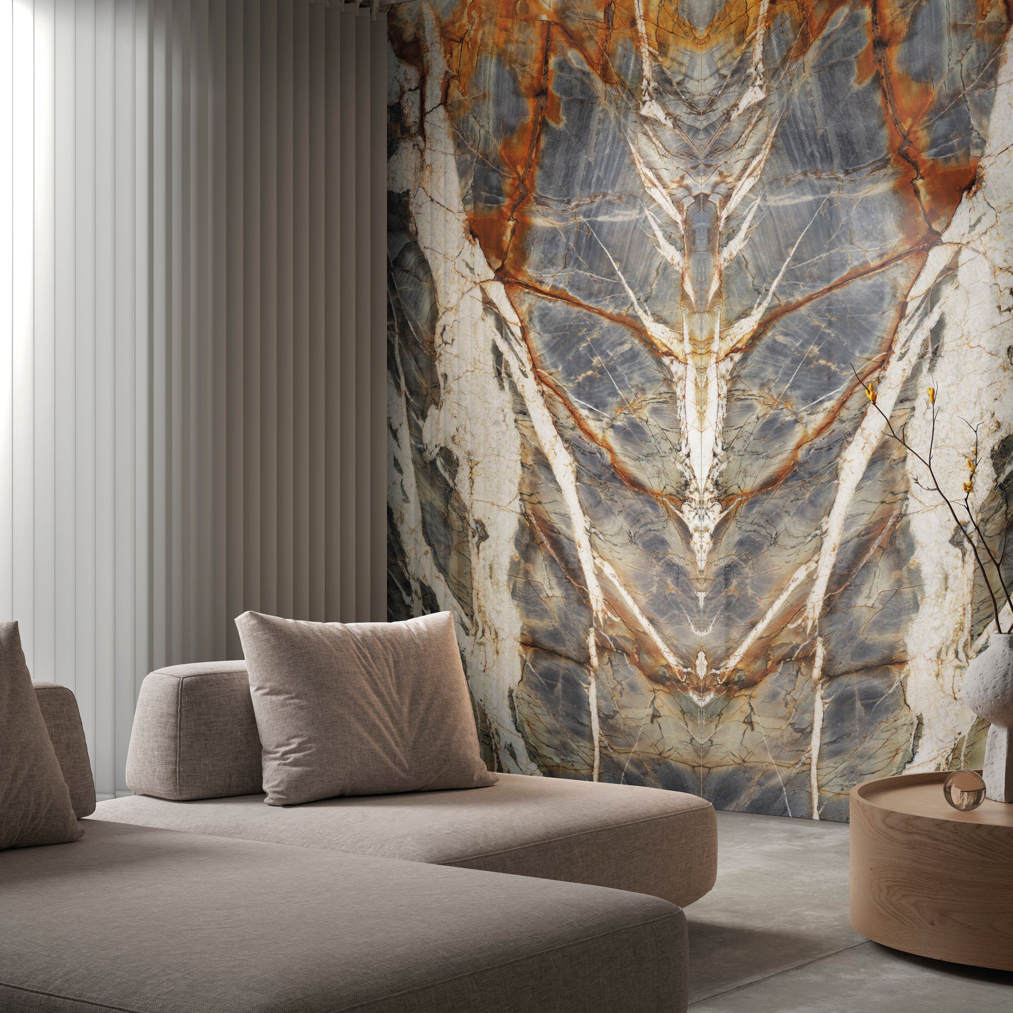 Marmi Maxfine Blue Tempest posé dans une cuisine