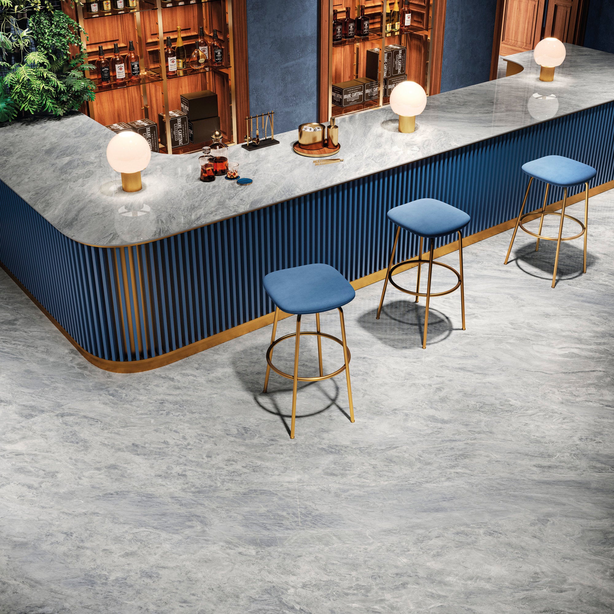 Marmi Maxfine Trambiserra Grey posé en ambiance