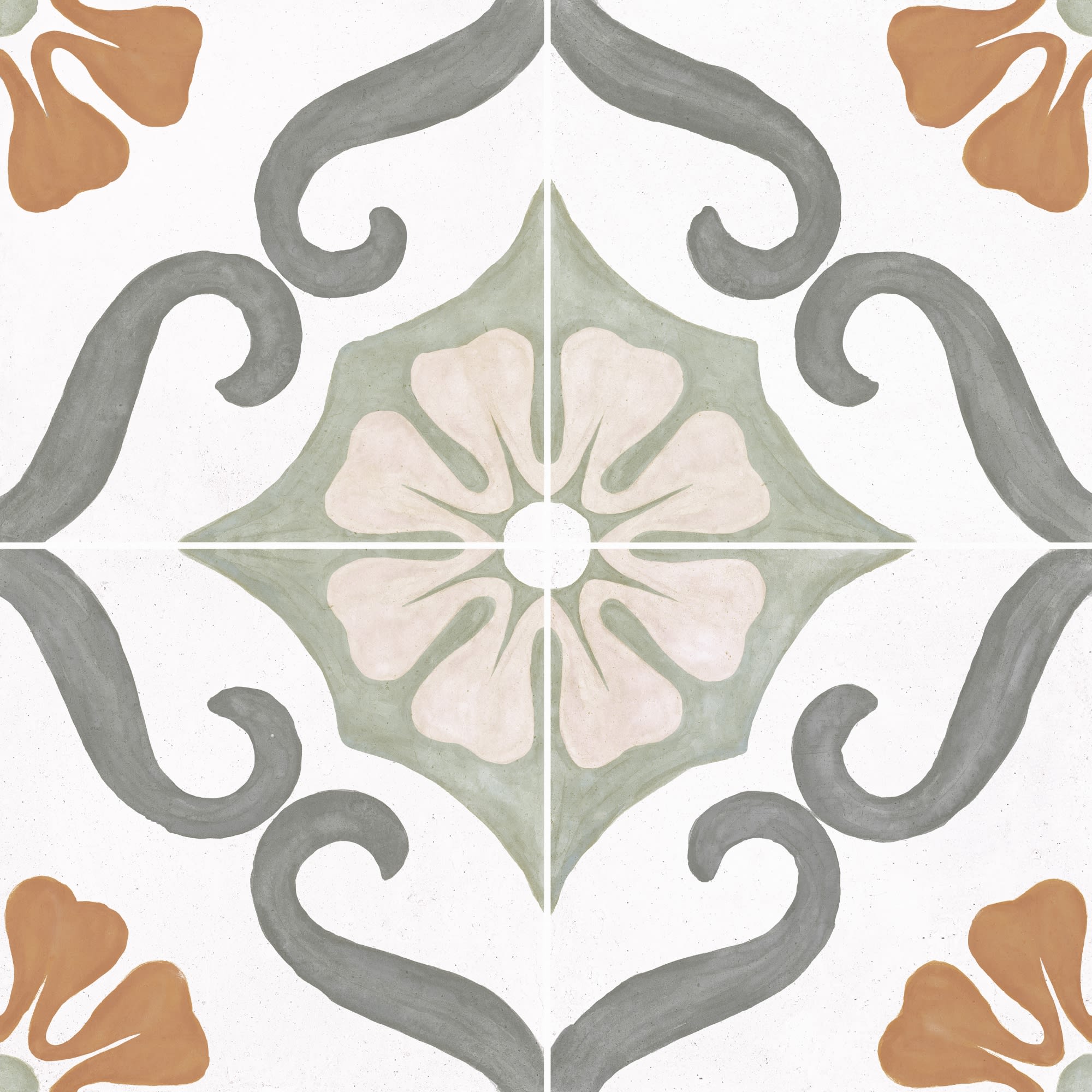 Carrelage effet Carreau ciment Florentis Vert 22,3x22,3x0,9 cm Soriel - Sol et mur intérieur Peronda