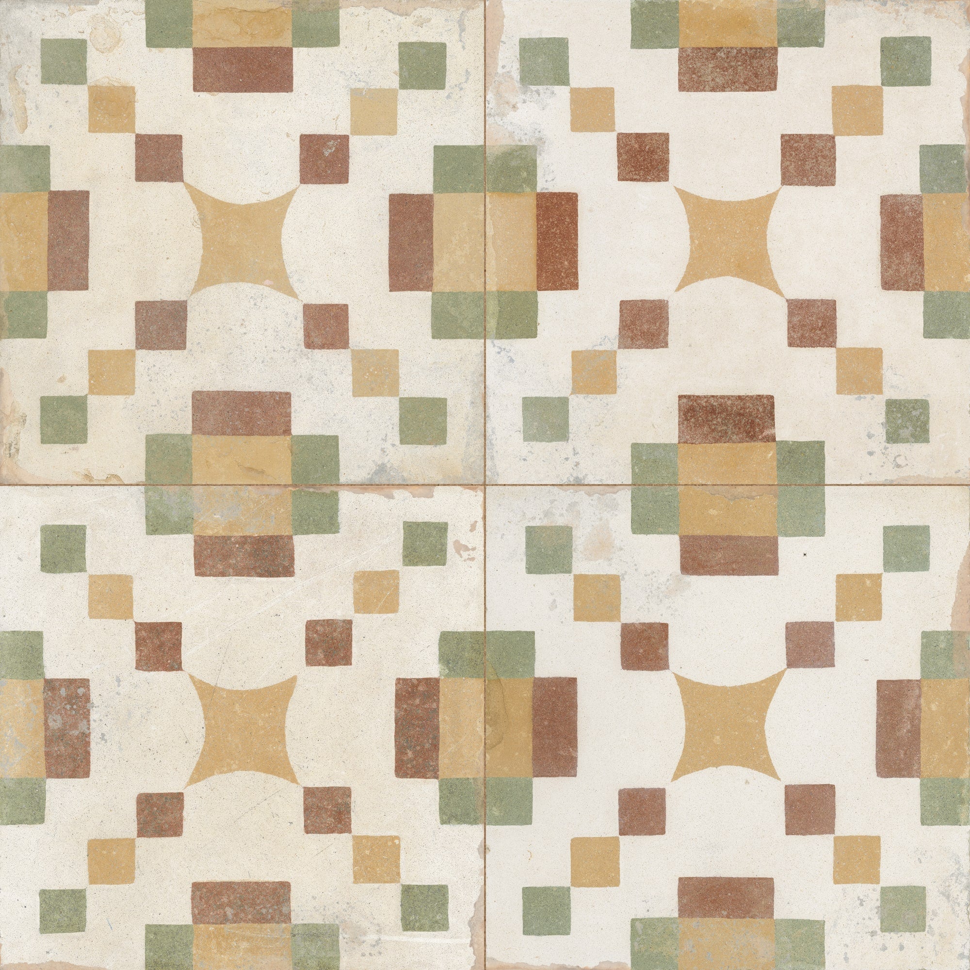 Carrelage Vintage effet Carreau ciment Multicolore Caldora 22,3x22,3x0,9 cm Morava - Sol et mur intérieur Peronda