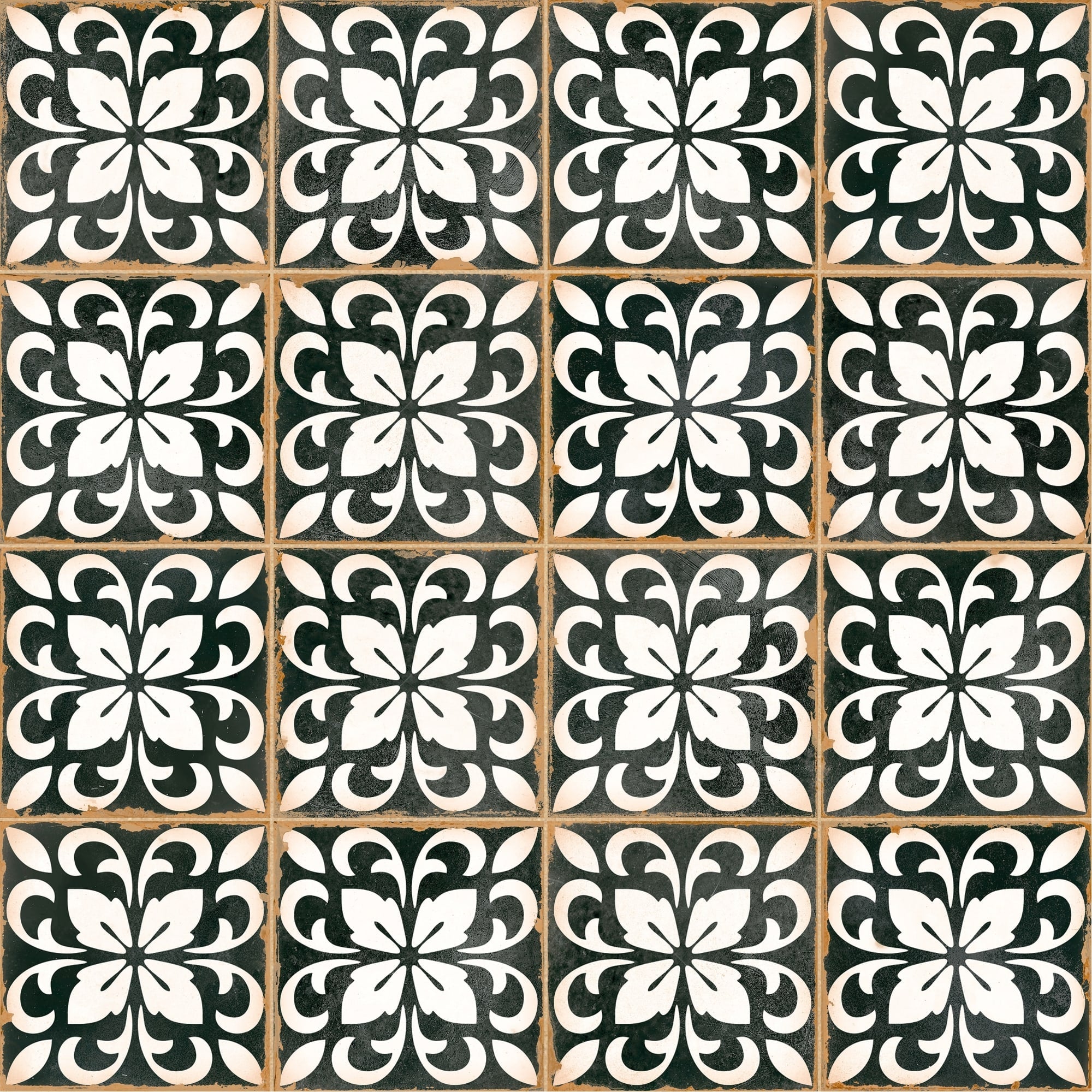 Carrelage effet Carreau ciment Azanel Noir 12,4x12,4x0,8 cm Serano - Sol et mur intérieur Peronda