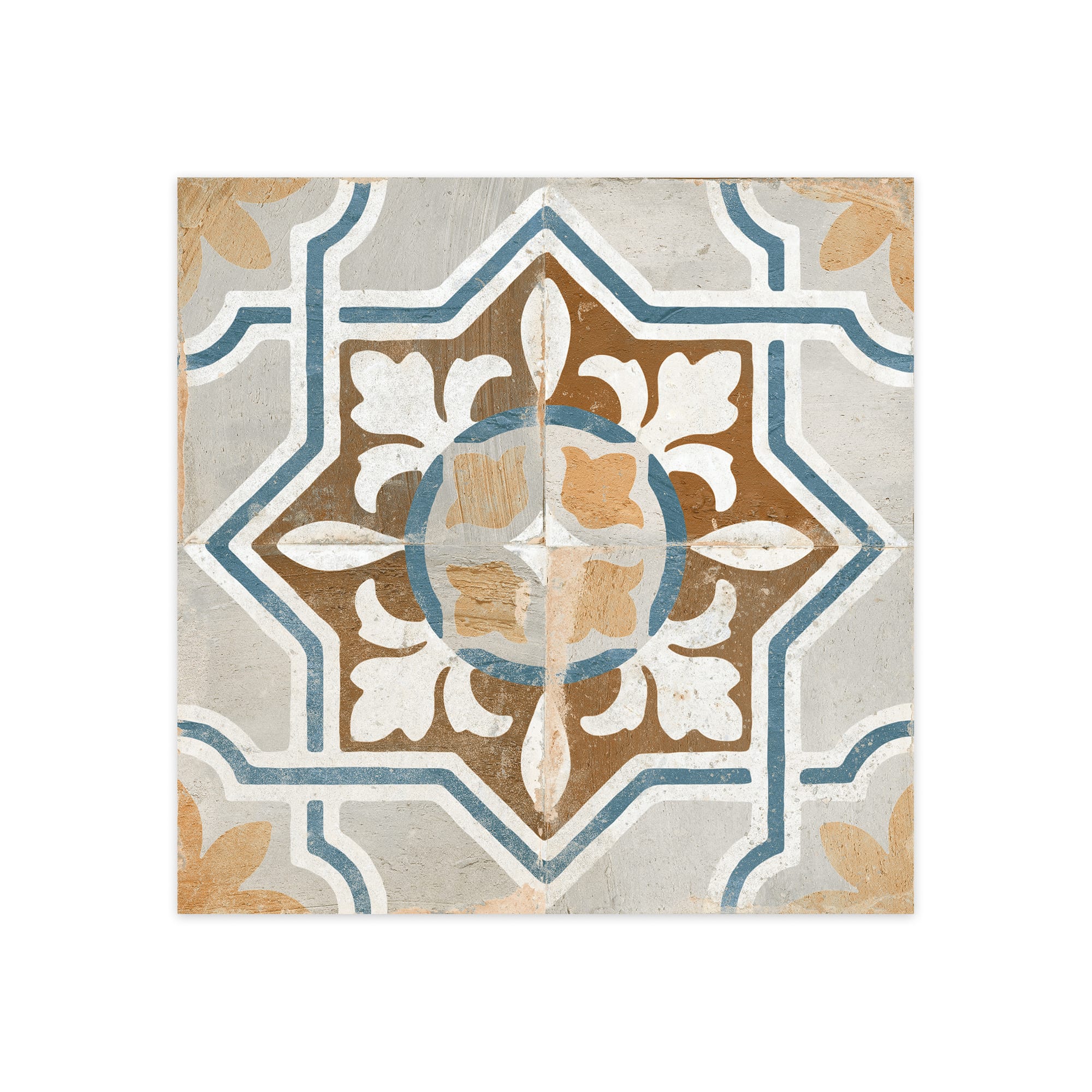 Carrelage Vintage effet Carreau ciment Multicolore Ostia 45x45x0,95 cm Rosaria - Sol et mur intérieur Peronda