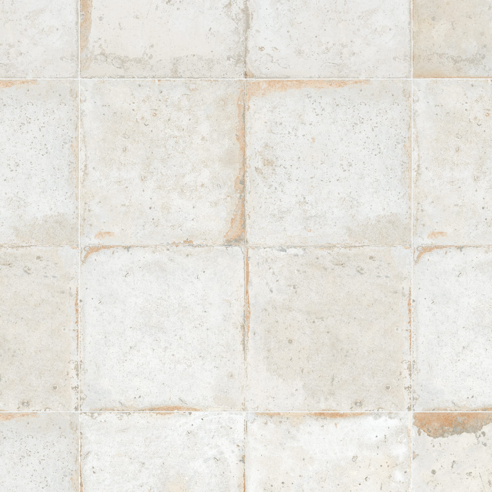 Carrelage Vintage effet Carreau ciment Blanc 45x45x0,95 cm Orlena - Sol et mur intérieur Peronda