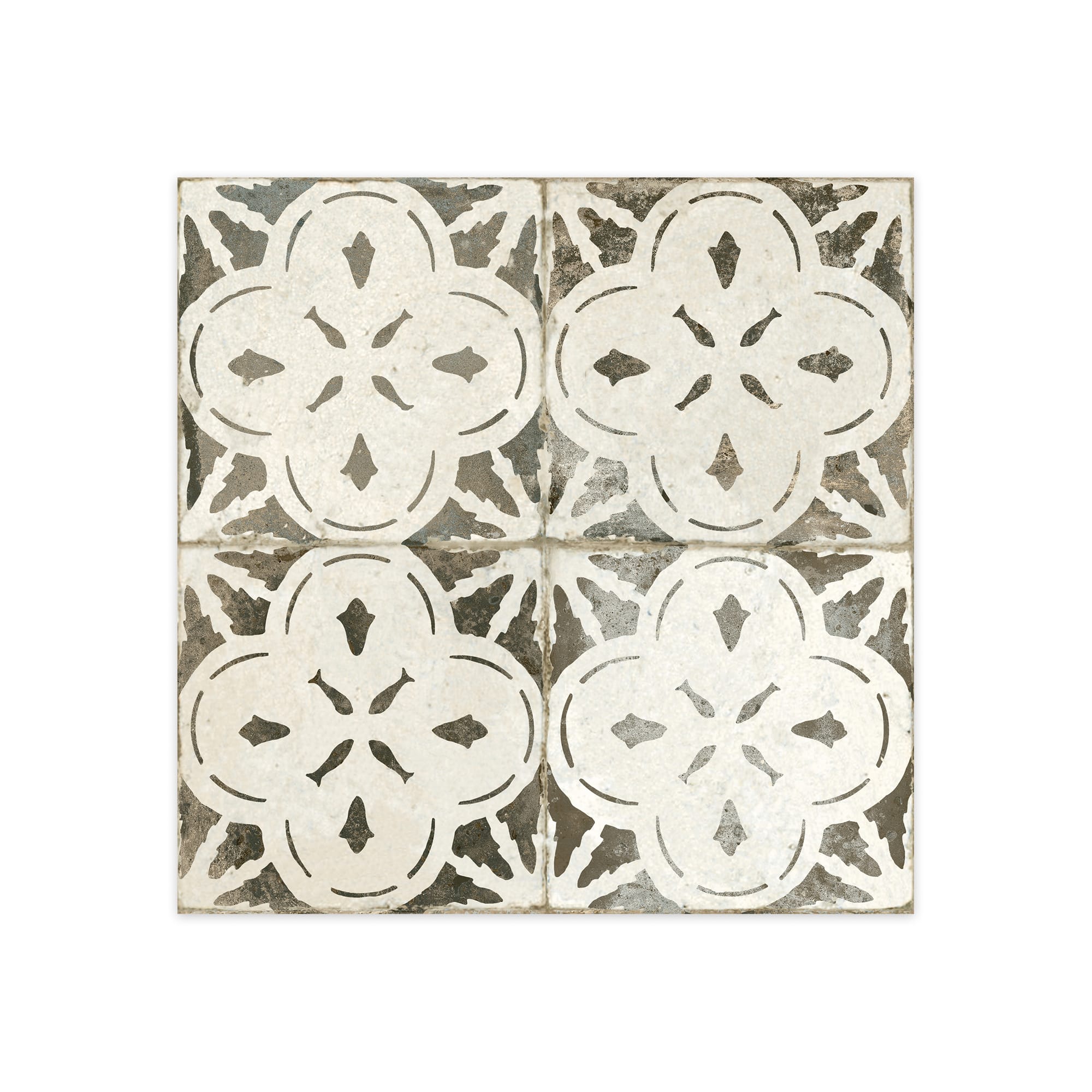 Carrelage Vintage effet Carreau ciment Noir 45x45x0,95 cm Calenza - Sol et mur intérieur Peronda