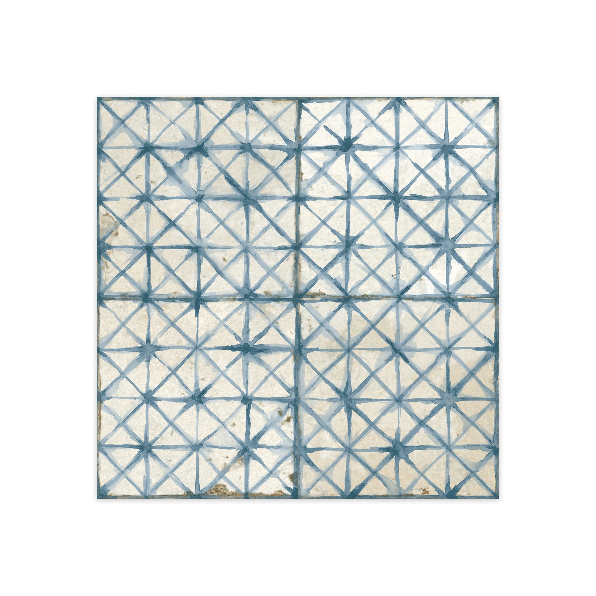Carrelage Vintage effet Carreau ciment Bleu 45x45x0,95 cm Byblos - Sol et mur intérieur Peronda
