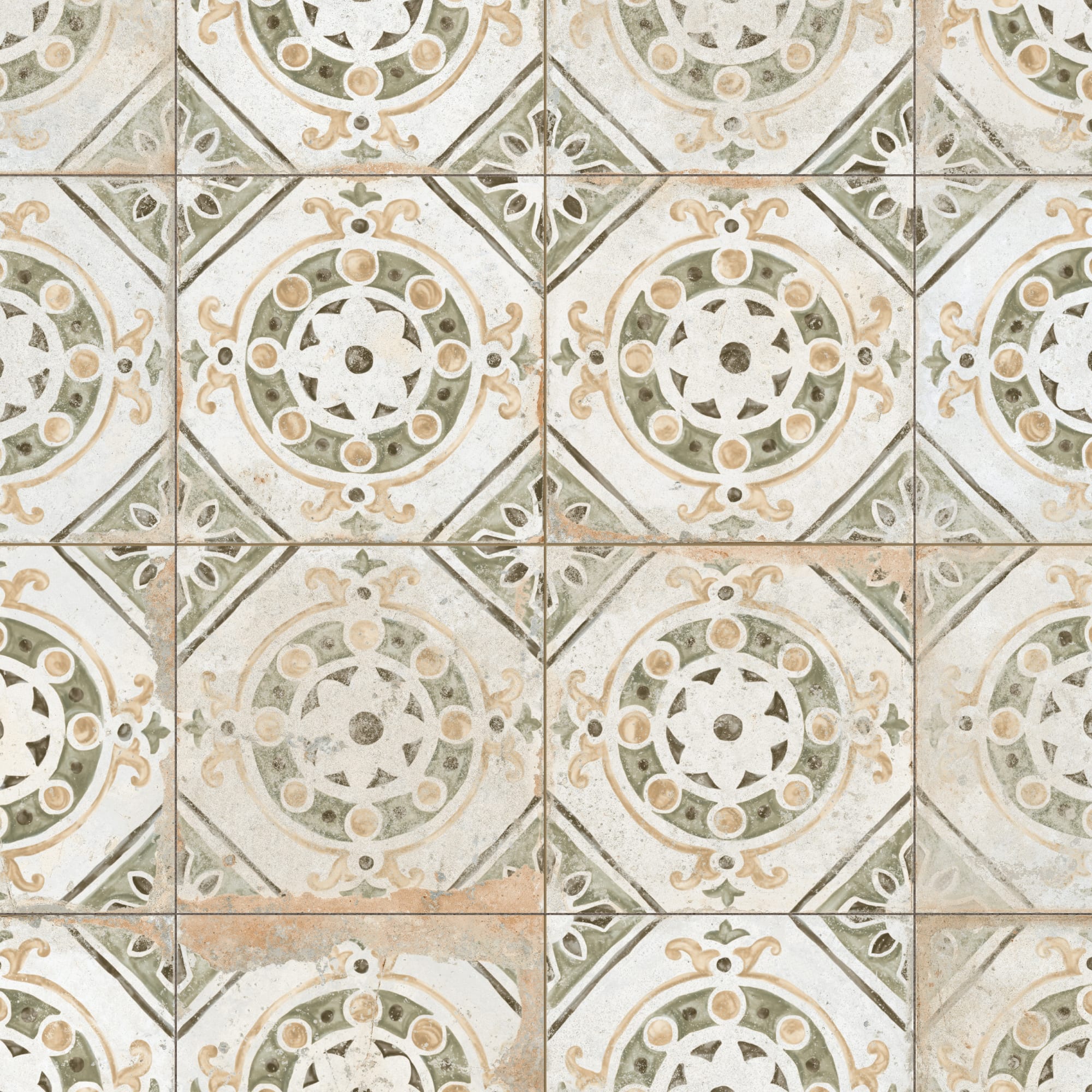 Carrelage Vintage effet Carreau ciment Multicolore Tingis 45x45x0,95 cm Velora - Sol et mur intérieur Peronda