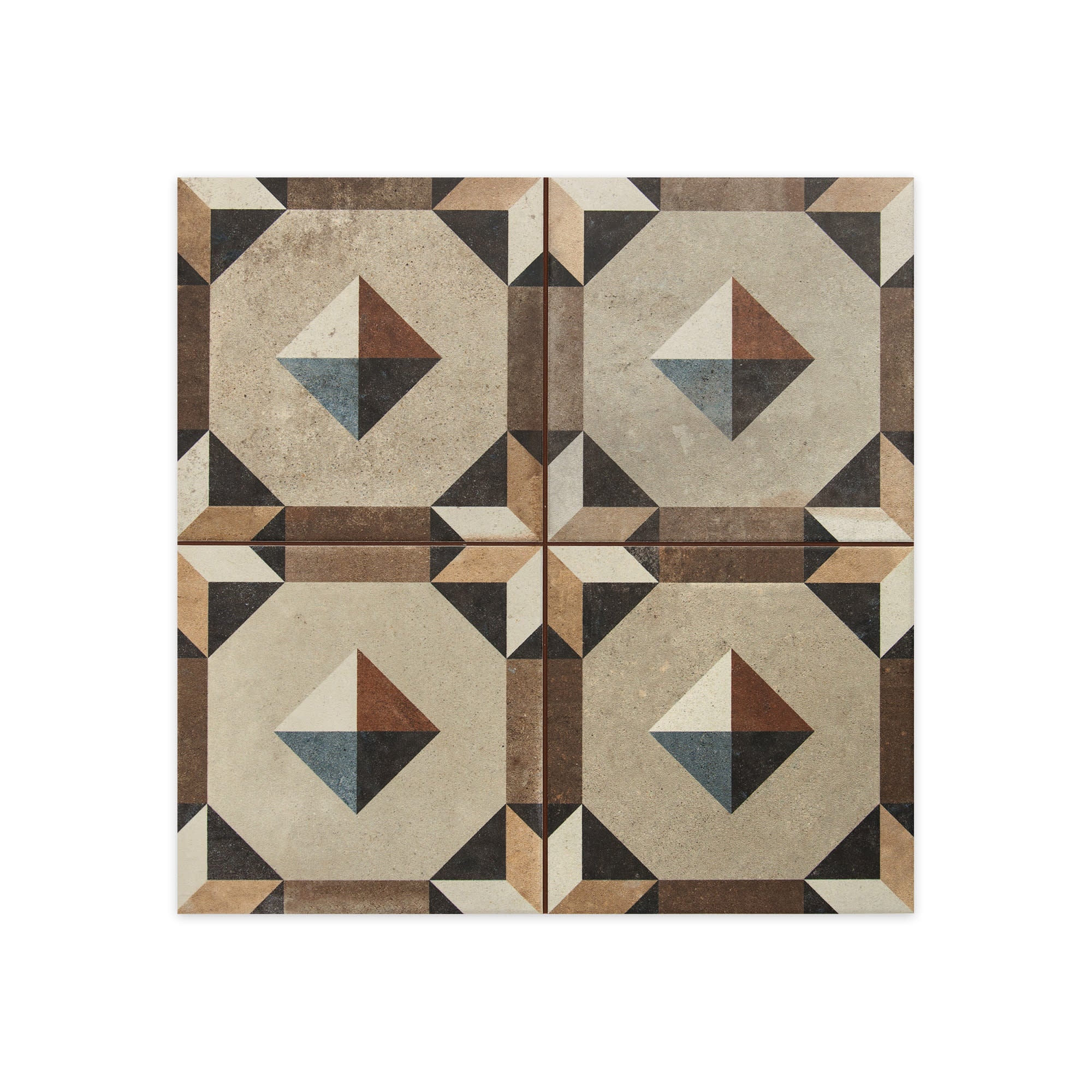 Carrelage Vintage effet Carreau ciment Multicolore Sidon 33x33x0,95 cm Trevora - Sol et mur intérieur Peronda