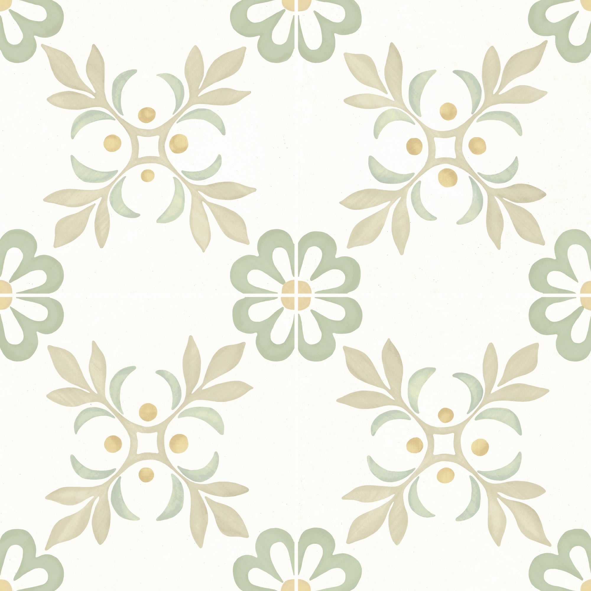 Carrelage effet Carreau ciment Roselis Vert 22,3x22,3x0,9 cm Levior - Sol et mur intérieur Peronda