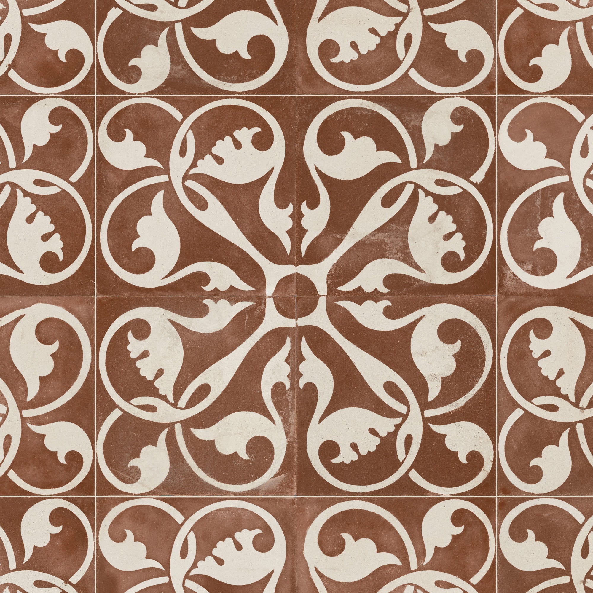 Carrelage Vintage effet Carreau ciment Terracotta 45x45x0,95 cm Morenca - Sol et mur intérieur Peronda
