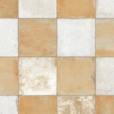 Carrelage Vintage effet Carreau ciment Jaune Damier 45x45x0,95 cm Rosaria - Sol et mur intérieur