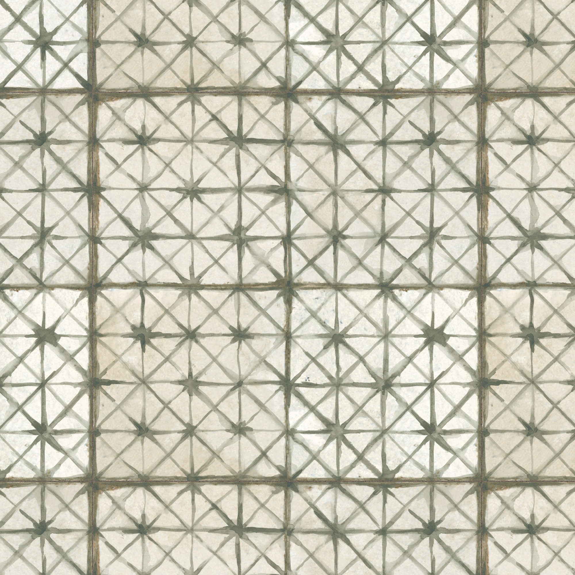 Carrelage Vintage effet Carreau ciment Vert 45x45x0,95 cm Byblos - Sol et mur intérieur Peronda