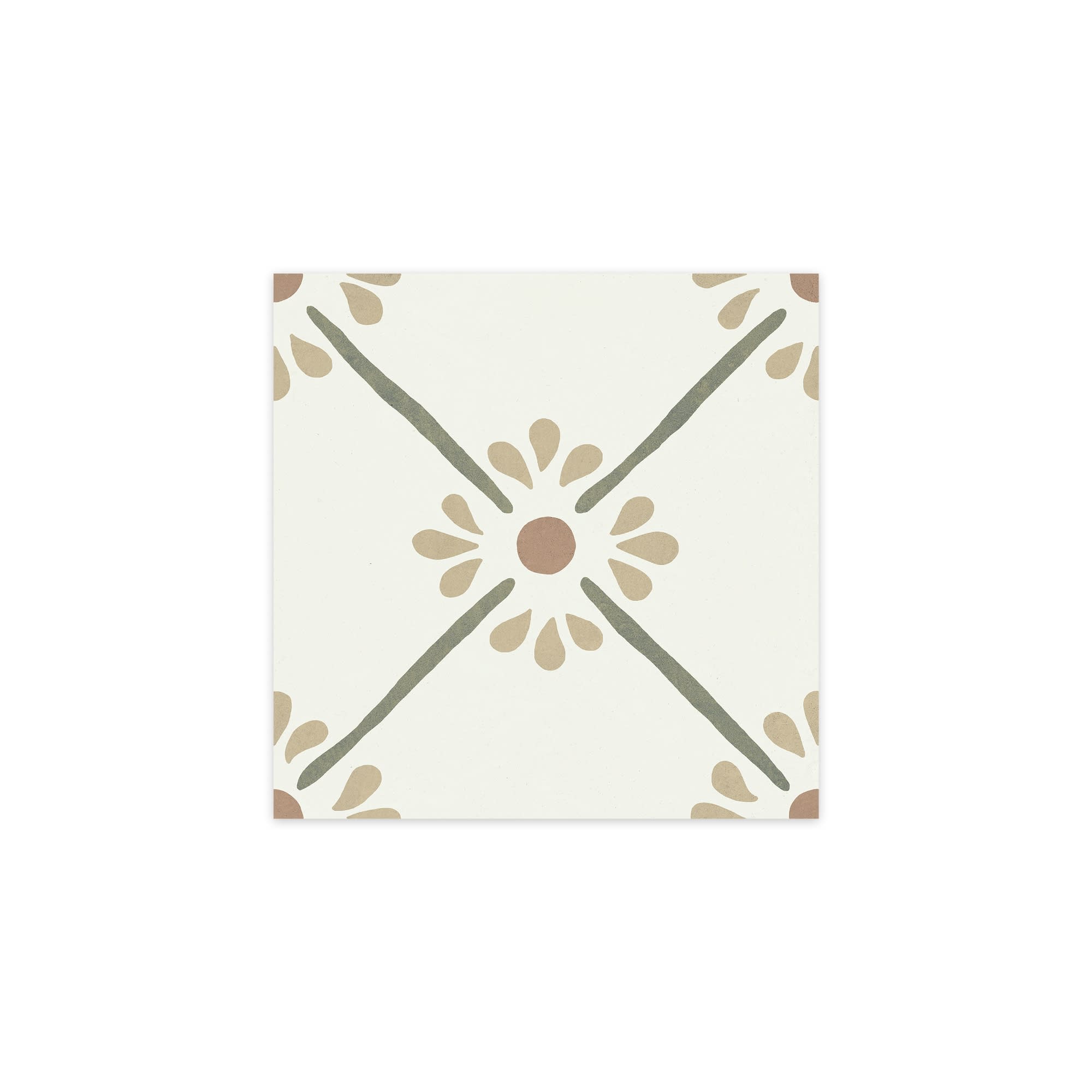 Carrelage effet Carreau ciment Luneria Vert 22,3x22,3x0,9 cm Proviel - Sol et mur intérieur Peronda