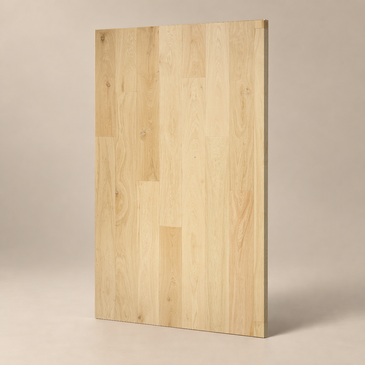 Parquet CLASSIC B - NON FINI - MASSIF BRUT — échantillon sur fond grège