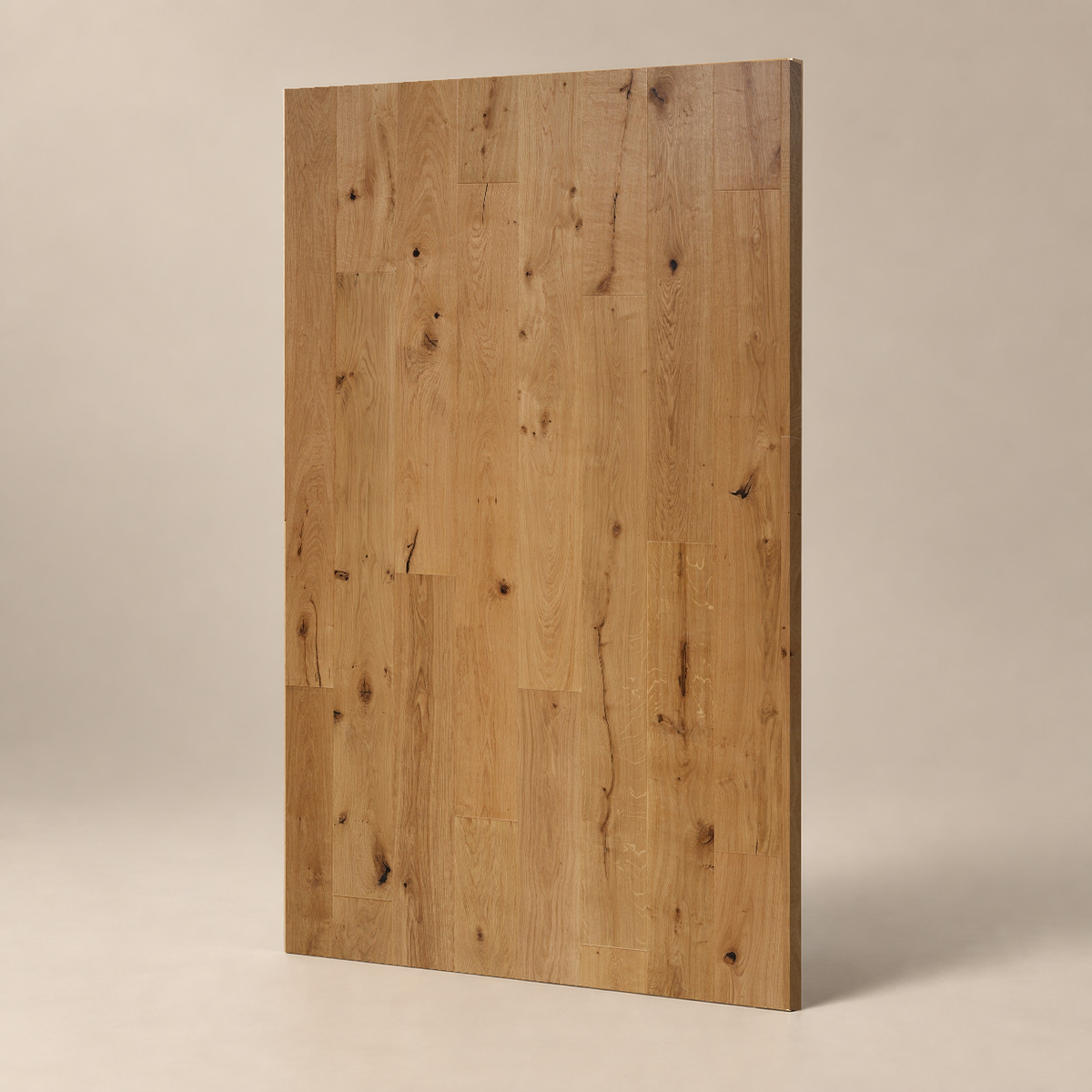 Parquet CLASSIC B - NATUREL - RABOTÉE UV HUILE — échantillon sur fond grège