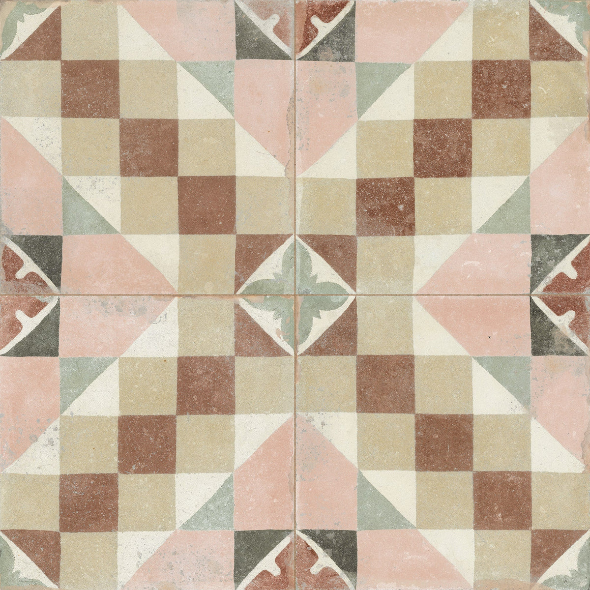 Carrelage Vintage effet Carreau ciment Multicolore Valterra 22,3x22,3x0,9 cm Morava - Sol et mur intérieur Peronda