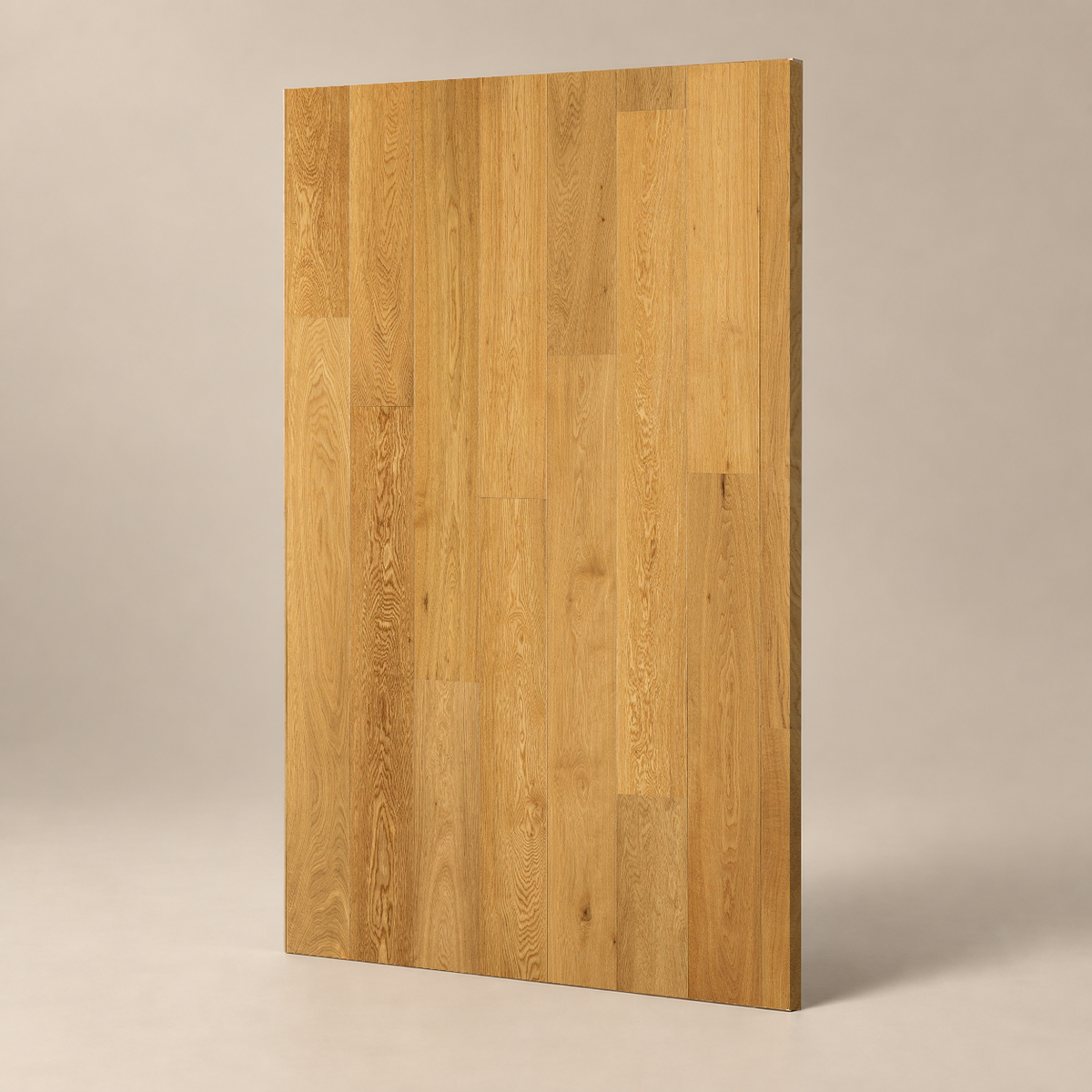 Parquet ABC - NATUREL - VERNIS UV — échantillon sur fond grège