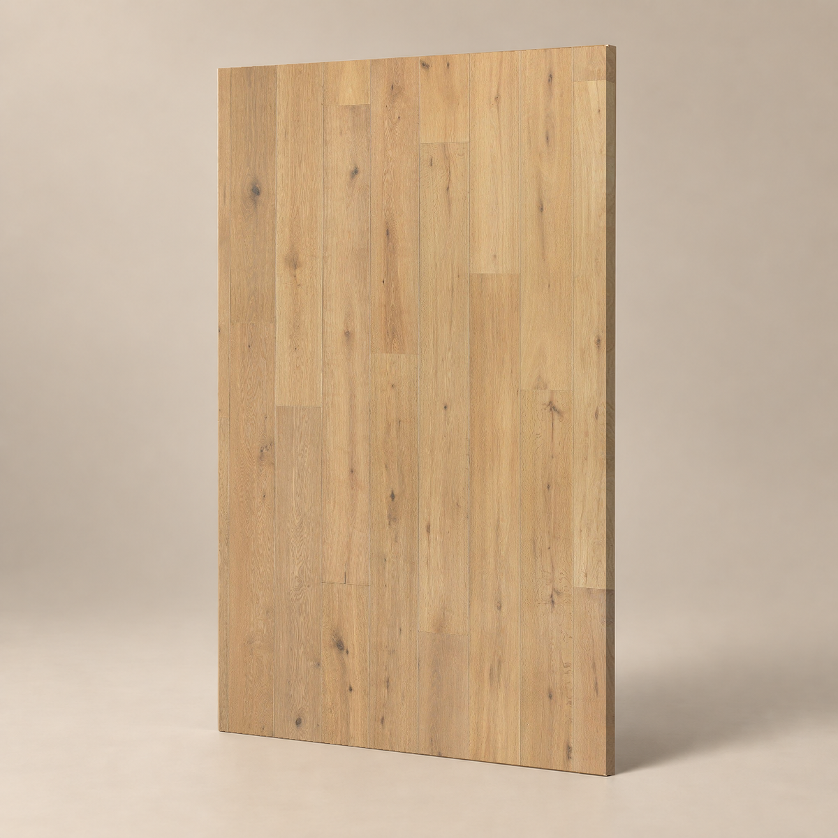 Parquet CLASSIC A - CHABLIS - HUILE OXI FUMÉE — échantillon sur fond grège