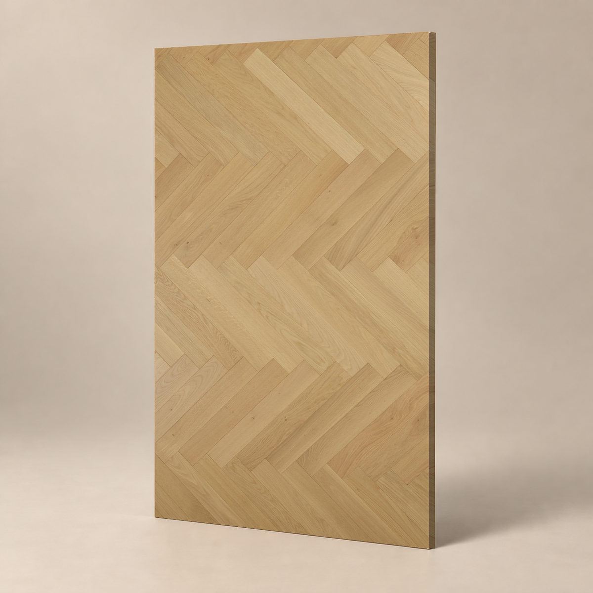 Parquet ABC - INVISIBLE - VERNIS UV - BATON ROMPU — échantillon sur fond grège