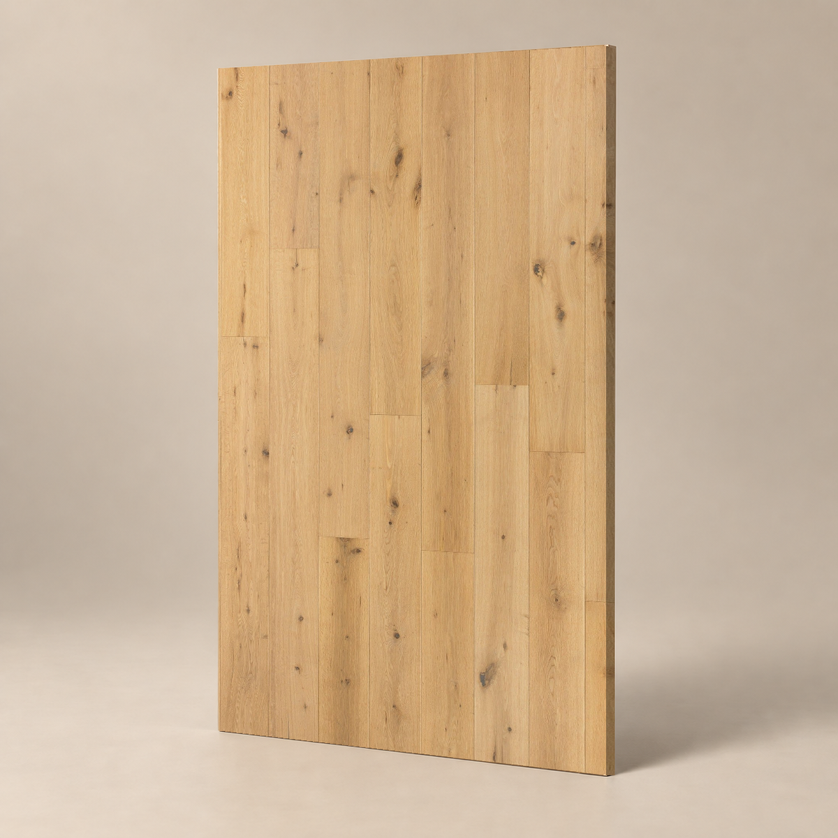 Parquet CLASSIC A - INVISIBLE - HUILE OXI — échantillon sur fond grège