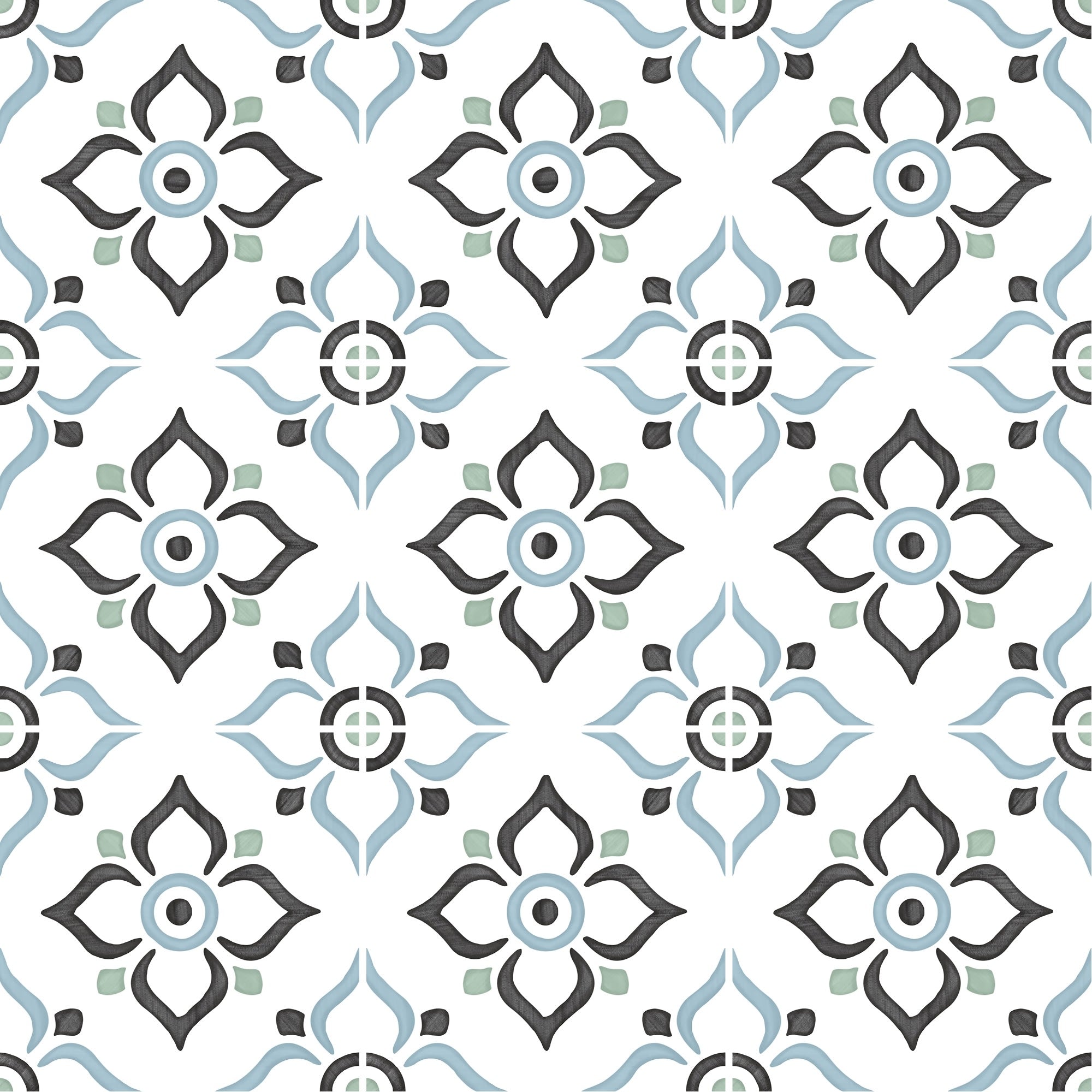 Carrelage effet Carreau ciment Trivano Bleu 12,3x12,3x0,87 cm Tanerio - Sol et mur intérieur Peronda