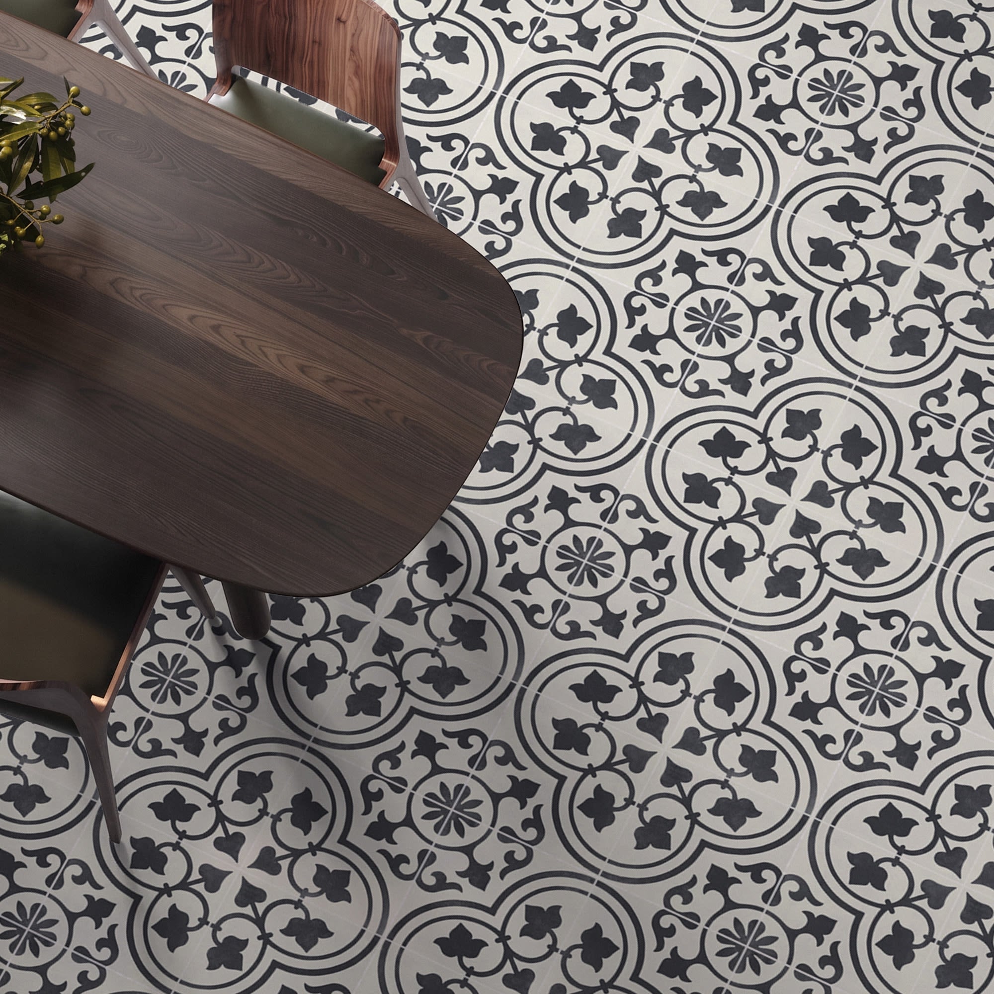 Carrelage effet Carreau ciment Lurelia Noir 22,3x22,3x0,9 cm Torilys - Sol et mur intérieur Peronda