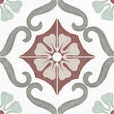 Carrelage effet Carreau ciment Florentis Rouge 22,3x22,3x0,9 cm Soriel - Sol et mur intérieur