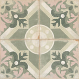 Carrelage Vintage effet Carreau ciment Sauge 22,3x22,3x0,9 cm Virelia - Sol et mur intérieur