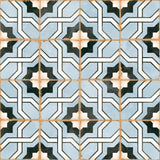 Carrelage effet Carreau ciment Noreza Bleu 12,3x12,3x0,87 cm Serano - Sol et mur intérieur