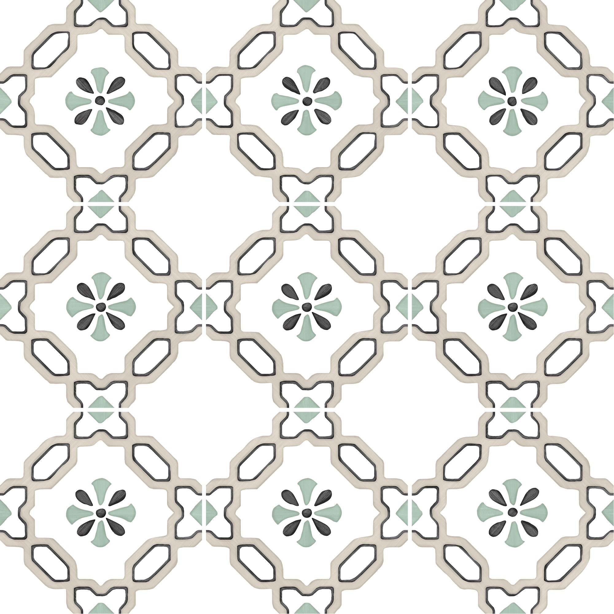 Carrelage effet Carreau ciment Marilis Beige 12,3x12,3x0,87 cm Tanerio - Sol et mur intérieur Peronda