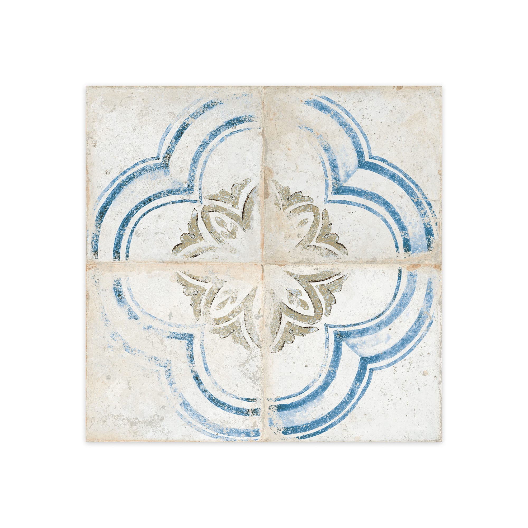 Carrelage Vintage effet Carreau ciment Bleu Volubilis 45x45x0,95 cm Orlena - Sol et mur intérieur Peronda