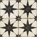 Carrelage Vintage effet Carreau ciment 3D Etoile Noire et Fond Blanc 22,3x22,3x0,9 cm Sparta - Sol et mur intérieur