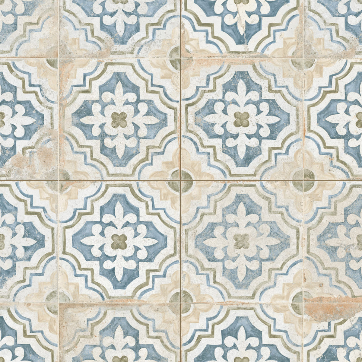 Carrelage Vintage effet Carreau ciment Multicolore Hippo 45x45x0,95 cm Velora - Sol et mur intérieur Peronda