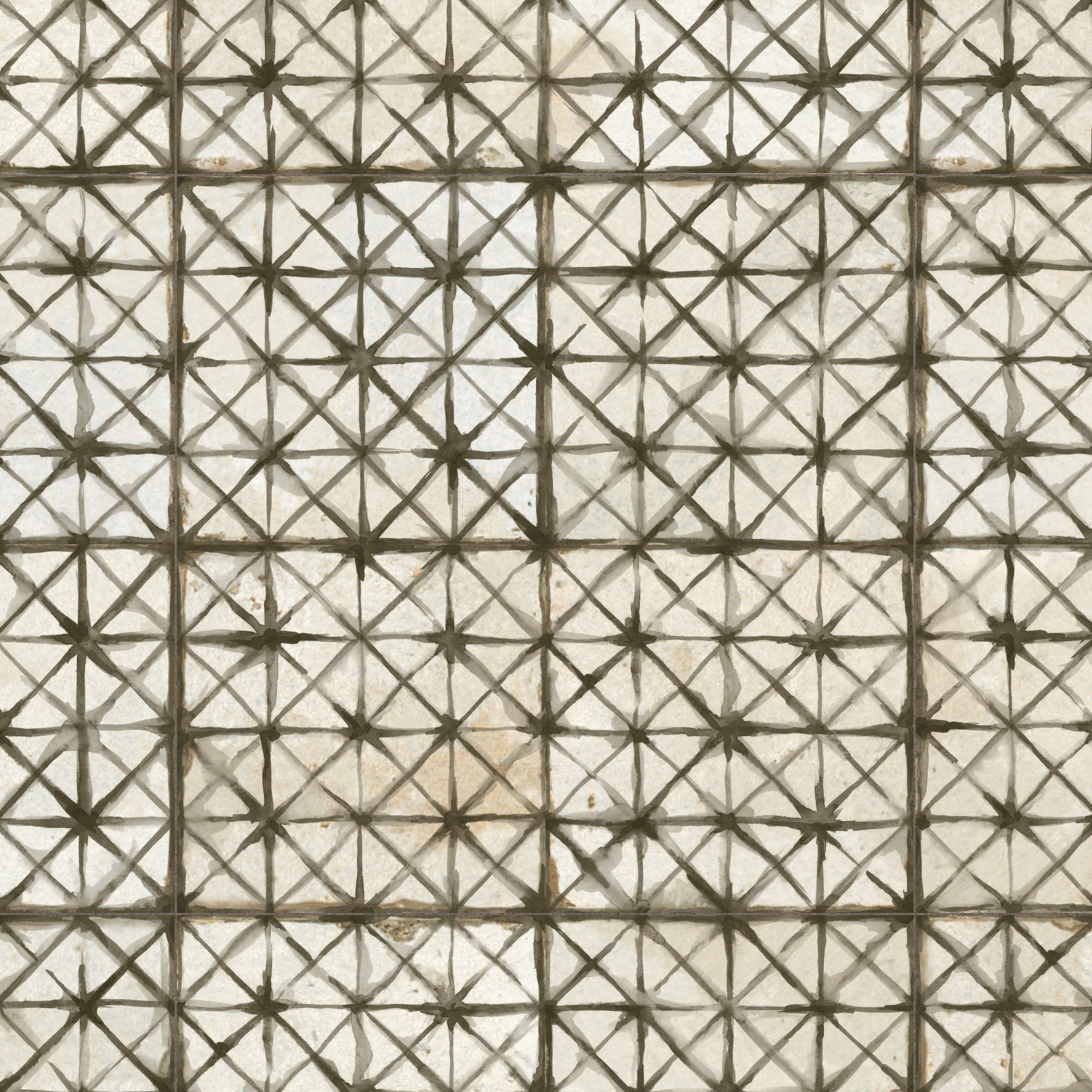 Carrelage Vintage effet Carreau ciment Noir 45x45x0,95 cm Byblos - Sol et mur intérieur Peronda