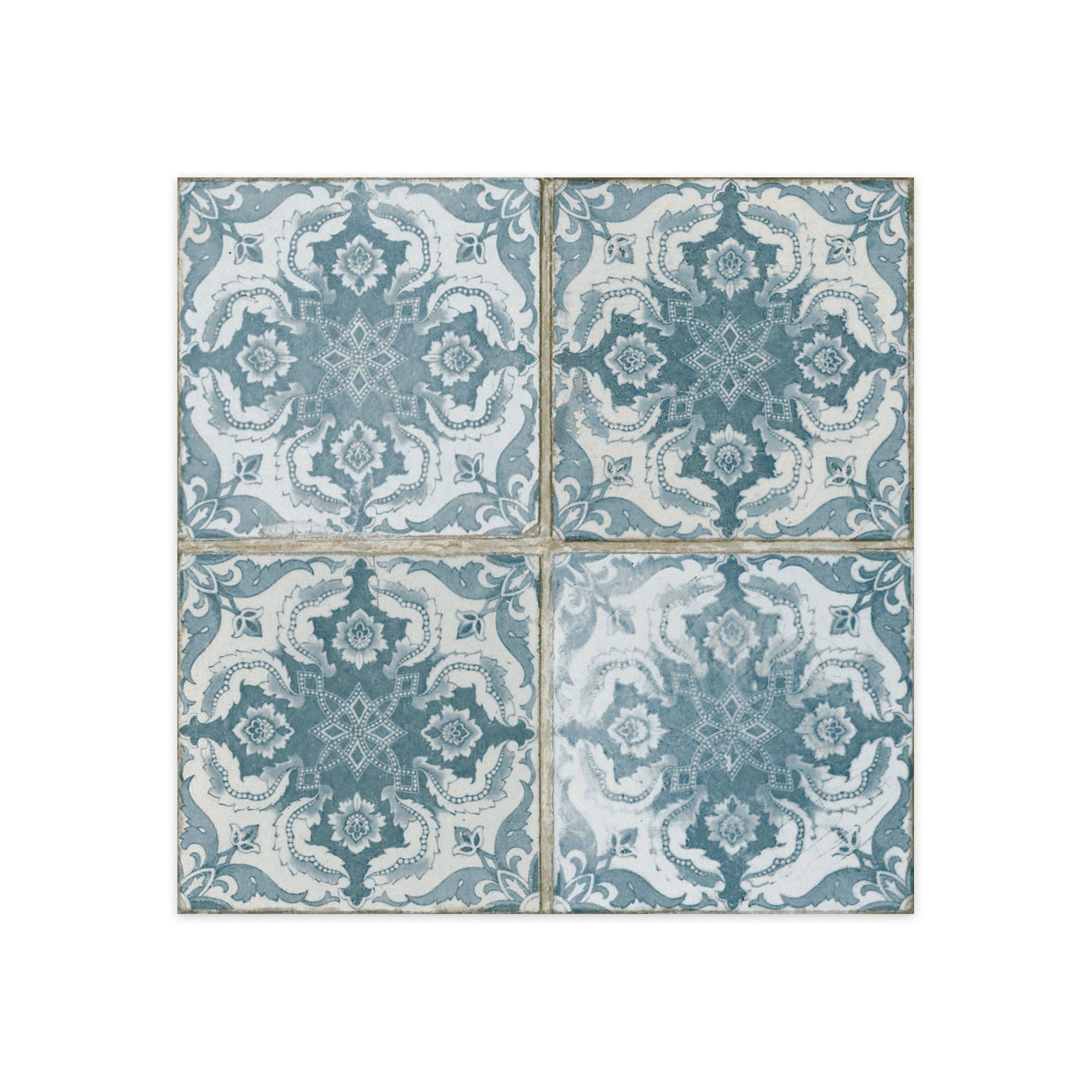 Carrelage Vintage effet Carreau ciment Vert Myrina 45x45x0,95 cm Azoria - Sol et mur intérieur Peronda