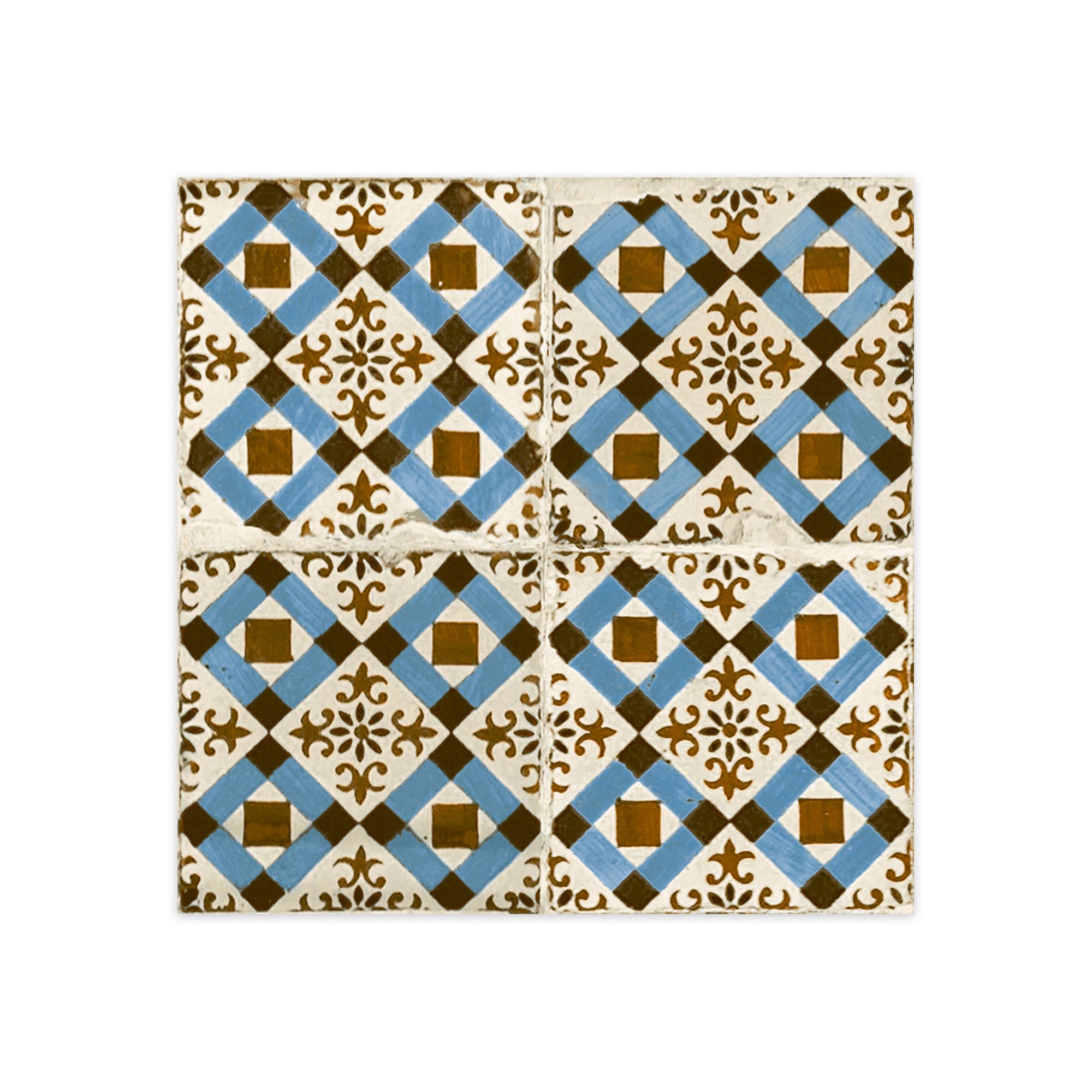 Carrelage Vintage effet Carreau ciment Bleu Knossos 45x45x0,95 cm Azoria - Sol et mur intérieur Peronda