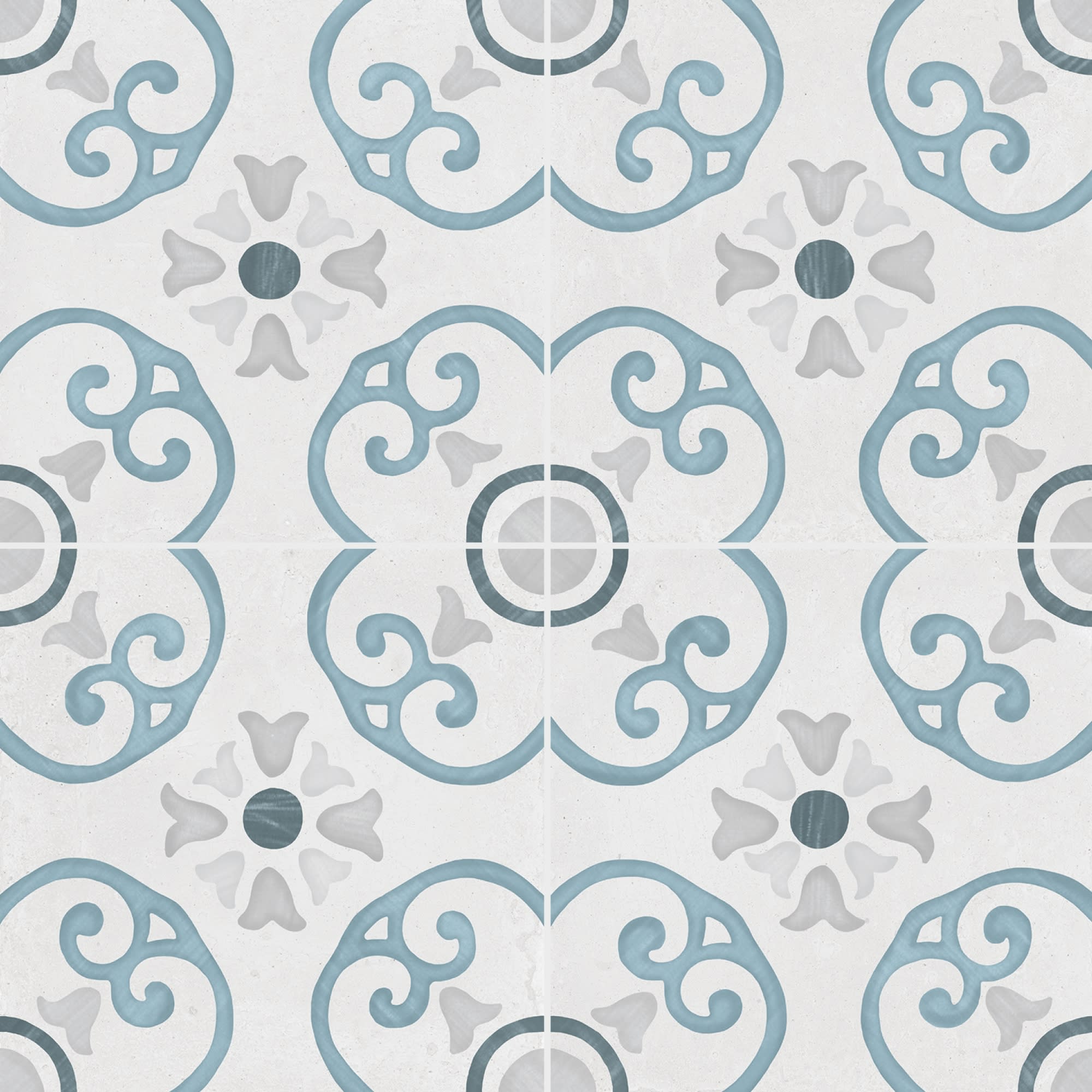 Carrelage effet Carreau ciment Nerelia Bleu 22,3x22,3x0,9 cm Ventoril - Sol et mur intérieur Peronda