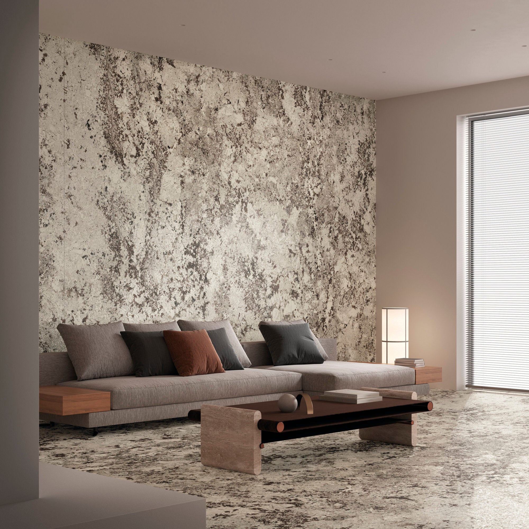 Marmi Maxfine Alaska White living room