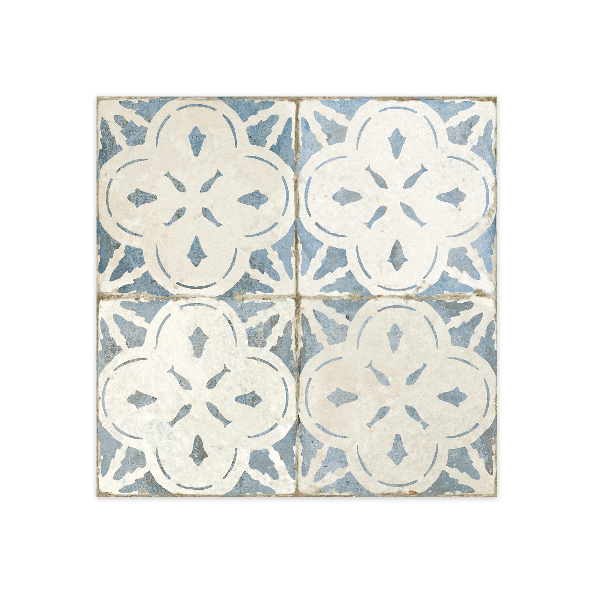 Carrelage Vintage effet Carreau ciment Bleu 45x45x0,95 cm Calenza - Sol et mur intérieur Peronda