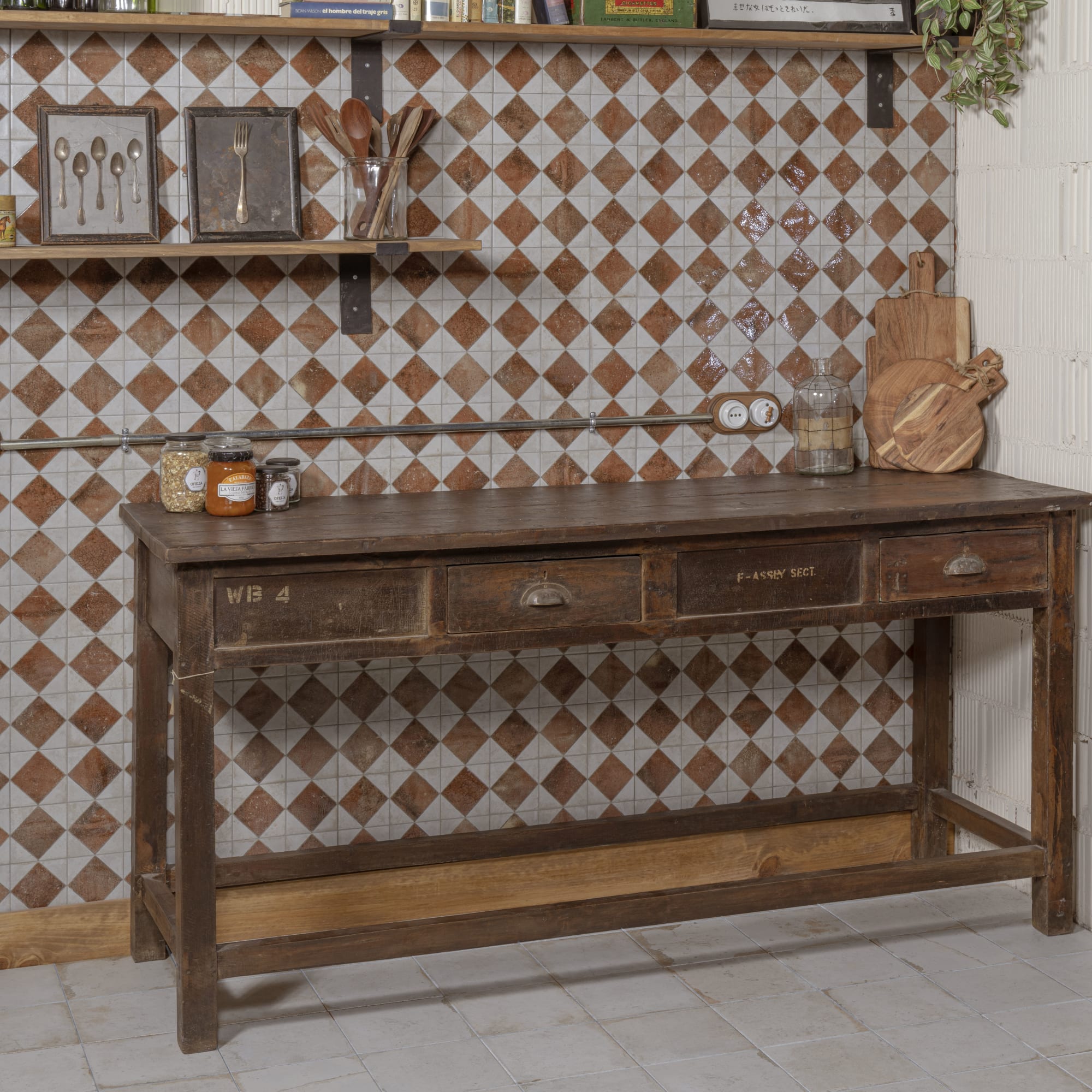 Carrelage Vintage effet Carreau ciment Blanc 45x45x0,95 cm Orlena - Sol et mur intérieur Peronda