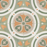 Carrelage effet Carreau ciment Saloria Vert 22,3x22,3x0,9 cm Solren - Sol et mur intérieur