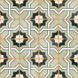 Carrelage effet Carreau ciment Noreza Vert 12,4x12,4x0,8 cm Serano - Sol et mur intérieur