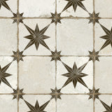Carrelage Vintage effet Carreau ciment Mix Etoile Noire et Fond Blanc 45x45x0,95 cm Sparta - Sol et mur intérieur