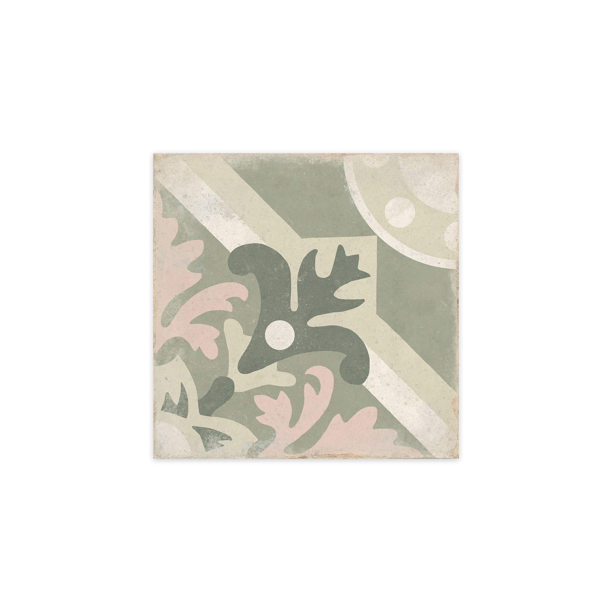 Carrelage Vintage effet Carreau ciment Sauge 22,3x22,3x0,9 cm Virelia - Sol et mur intérieur Peronda