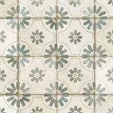 Carrelage Vintage effet Carreau ciment Vert 45x45x0,95 cm Selvara - Sol et mur intérieur