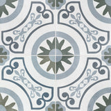 Carrelage effet Carreau ciment Averisca Bleu 22,3x22,3x0,9 cm Novera - Sol et mur intérieur