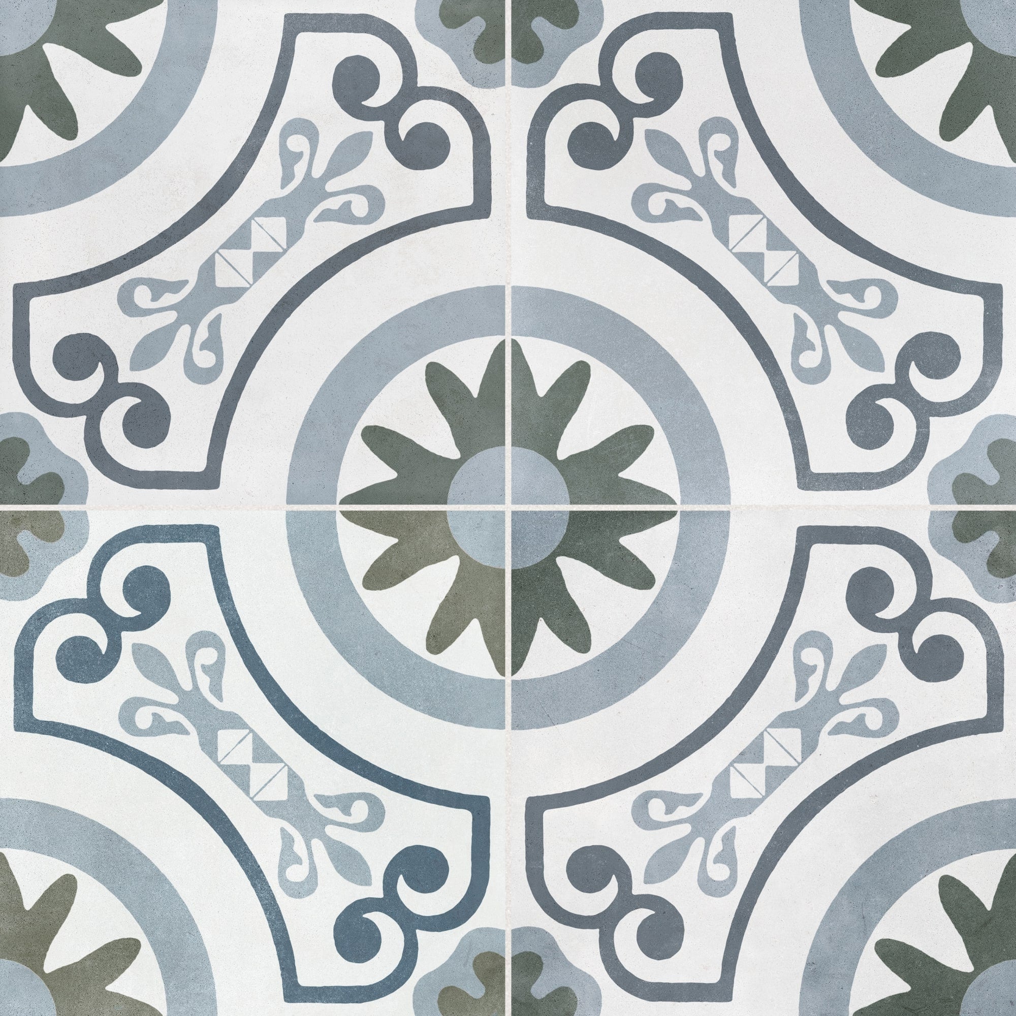 Carrelage effet Carreau ciment Averisca Bleu 22,3x22,3x0,9 cm Novera - Sol et mur intérieur Peronda
