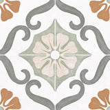 Carrelage effet Carreau ciment Florentis Vert 22,3x22,3x0,9 cm Soriel - Sol et mur intérieur